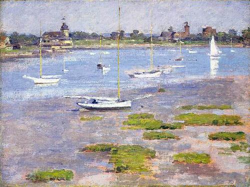 Theodore Robinson Theodore Robinson, Low Tide Riverside Yacht Club oil painting image